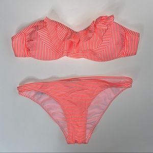 Abercrombie & Fitch Orange Stripped Bikini Set